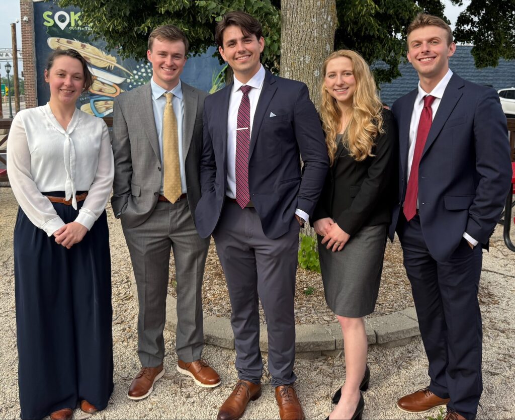 Morgan Hebert, Michael Moran, Nicholas Downey, Elizabeth Wiesman, and Alex Hefel. 